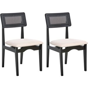 Beliani Lot De 2 Chaises De Salle À Manger Rétro Siège Rembourré Dossier Tissu Structure - Publicité Beliani Lot De 2 Chaises De Salle À Manger Rétro Siège Rembourré Dossier Tissu Structure - Publicité