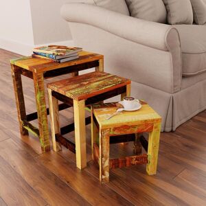 Set De 3 Tables Basses Gigognes Antique Vintage Tables Gigognes En Bois Vidaxl - Publicité Set De 3 Tables Basses Gigognes Antique Vintage Tables Gigognes En Bois Vidaxl - Publicité