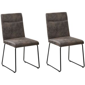 Beliani - Lot De 2 Chaises - Nevada - Tissu, Gris Foncé - Publicité Beliani - Lot De 2 Chaises - Nevada - Tissu, Gris Foncé - Publicité