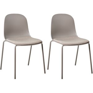 Beliani Ensemble De 2 Chaises De Conférence Bureau Pieds En Fer Dossier Siège Taupe - Publicité Beliani Ensemble De 2 Chaises De Conférence Bureau Pieds En Fer Dossier Siège Taupe - Publicité