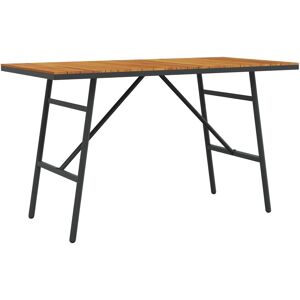 vidaXL Table à Manger Marron - Bois d'Acacia Massif, Acier, 110x55x62cm - Publicité vidaXL Table à Manger Marron - Bois d'Acacia Massif, Acier, 110x55x62cm - Publicité