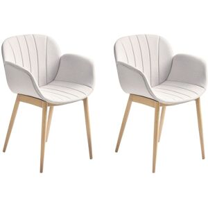 Beliani - Ensemble de 2 chaises modernes en tissu gris clair - Publicité Beliani - Ensemble de 2 chaises modernes en tissu gris clair - Publicité
