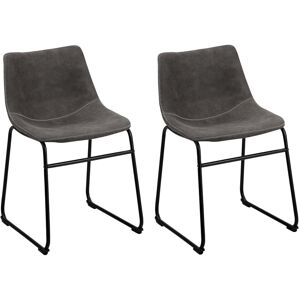 Beliani - Lot De 2 Chaises - Batavia - Tissu, Gris - Publicité Beliani - Lot De 2 Chaises - Batavia - Tissu, Gris - Publicité