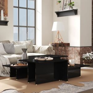 2x Tables Basses Noir Brillant 111,5x50x33 Cm Bois D'Ingénierie Canapé Vidaxl - Publicité 2x Tables Basses Noir Brillant 111,5x50x33 Cm Bois D'Ingénierie Canapé Vidaxl - Publicité