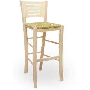 Okaffarefatto Tabouret De Bar Verona En Bois Brut À Peindre H 73 Avec Assise En Paille - Publicité Okaffarefatto Tabouret De Bar Verona En Bois Brut À Peindre H 73 Avec Assise En Paille - Publicité