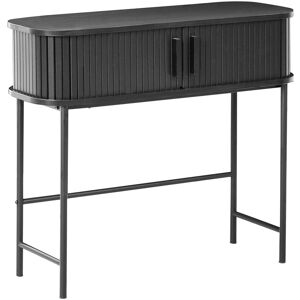 Beliani Table Console Rétro 80 X 30 Cm Pieds En Métal Porte Coulissante Mdf Noir Bradley - Publicité Beliani Table Console Rétro 80 X 30 Cm Pieds En Métal Porte Coulissante Mdf Noir Bradley - Publicité