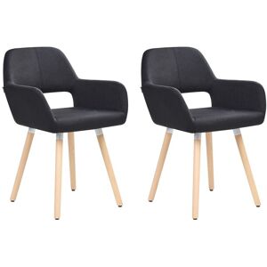 Beliani Ensemble de 2 Chaises de Salle à Manger - Tissu Noir - Style Éclectique Moderne - Publicité Beliani Ensemble de 2 Chaises de Salle à Manger - Tissu Noir - Style Éclectique Moderne - Publicité