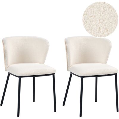 Beliani Lot De 2 Chaises De Salle À Manger Moderne Minimaliste En Bouclé Pieds En Fer Sa - Publicité Beliani Lot De 2 Chaises De Salle À Manger Moderne Minimaliste En Bouclé Pieds En Fer Sa - Publicité