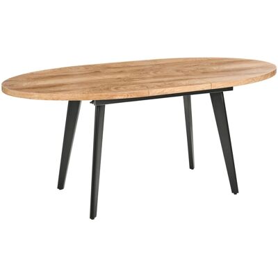 Beliani Table De Salle À Manger En Mdf Ovale Avec Plateau Rallonge Pieds En Métal Marron - Publicité Beliani Table De Salle À Manger En Mdf Ovale Avec Plateau Rallonge Pieds En Métal Marron - Publicité