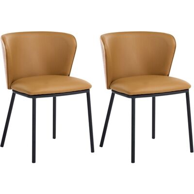 Beliani Lot De 2 Chaises De Salle À Manger Moderne Minimaliste En Cuir Pu Pieds En Fer S - Publicité Beliani Lot De 2 Chaises De Salle À Manger Moderne Minimaliste En Cuir Pu Pieds En Fer S - Publicité