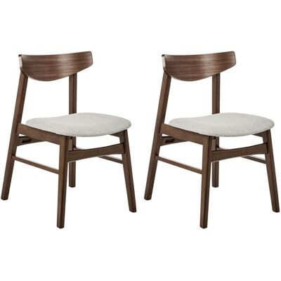 Beliani Lot De 2 Chaises De Salle À Manger Rétro Sans Accoudoirs Assise Gris En Tissu St - Publicité Beliani Lot De 2 Chaises De Salle À Manger Rétro Sans Accoudoirs Assise Gris En Tissu St - Publicité