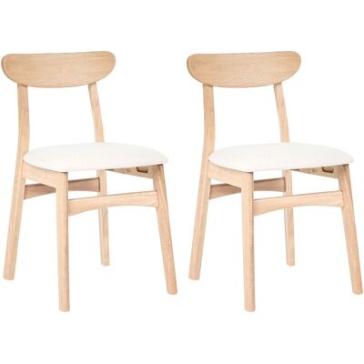 Beliani Lot De 2 Chaises De Salle À Manger Retro Structure En Bois D'Hévéa Assise En Tis - Publicité Beliani Lot De 2 Chaises De Salle À Manger Retro Structure En Bois D'Hévéa Assise En Tis - Publicité