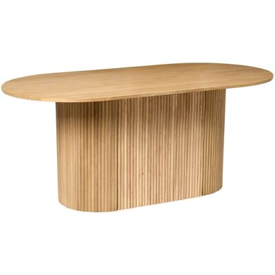 Beliani Table Salle À Manger Cuisine 180 X 90 Cm Pieds En Bois Massif Placage Chêne Clai - Publicité Beliani Table Salle À Manger Cuisine 180 X 90 Cm Pieds En Bois Massif Placage Chêne Clai - Publicité