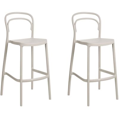 Beliani Lot De 2 Chaises De Bar Moderne Intérieur Extérieur Résistant Aux Intempéries Pl - Publicité Beliani Lot De 2 Chaises De Bar Moderne Intérieur Extérieur Résistant Aux Intempéries Pl - Publicité