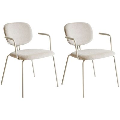 Beliani Lot De 2 Chaises De Salle À Manger Moderne Base En Métal Avec Accoudoirs Base En - Publicité Beliani Lot De 2 Chaises De Salle À Manger Moderne Base En Métal Avec Accoudoirs Base En - Publicité