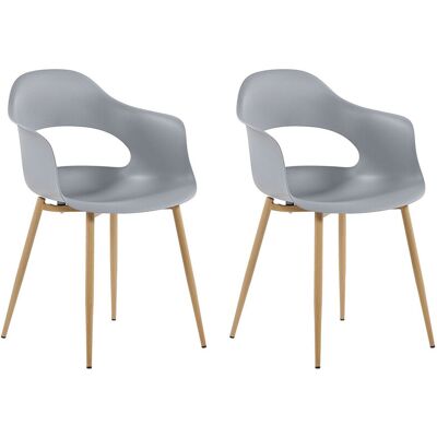 Beliani Ensemble de 2 Chaises de Salle à Manger Gris Clair - Chaises de salle à manger - Publicité Beliani Ensemble de 2 Chaises de Salle à Manger Gris Clair - Chaises de salle à manger - Publicité
