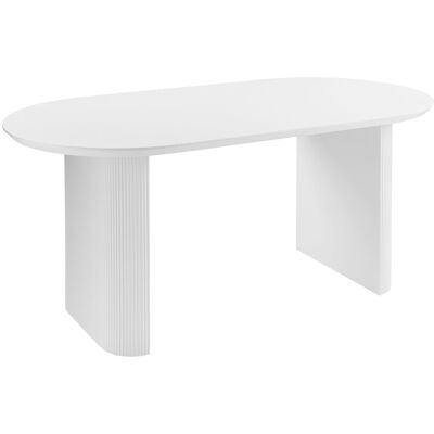 Beliani - Moberly - MDF - Blanc - Dining Table - Publicité Beliani - Moberly - MDF - Blanc - Dining Table - Publicité