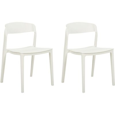 Beliani Chaises de Salle à Manger Blanches Empilables - Chaises de Salle à Manger - Publicité Beliani Chaises de Salle à Manger Blanches Empilables - Chaises de Salle à Manger - Publicité