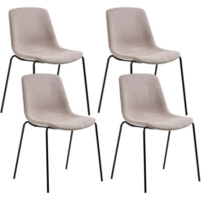 Beliani Lot De 4 Chaises Tissu Avec Pieds En Fer Sans Accoudoirs Embouts De Pieds Design - Publicité Beliani Lot De 4 Chaises Tissu Avec Pieds En Fer Sans Accoudoirs Embouts De Pieds Design - Publicité