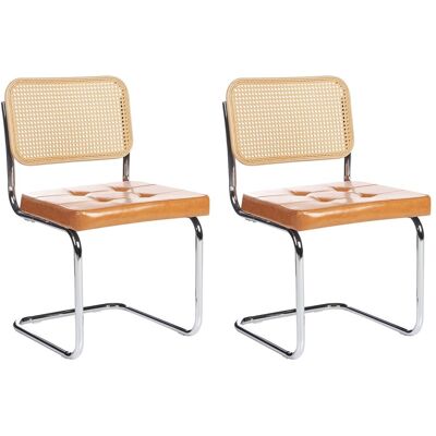 Beliani Lot De 2 Chaises De Salle À Manger Rétro Vintage En Similicuir Marron Ethete - Publicité Beliani Lot De 2 Chaises De Salle À Manger Rétro Vintage En Similicuir Marron Ethete - Publicité