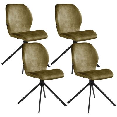 Beliani Lot De 4 Chaises De Salle À Manger Moderne En Velours Pieds En Fer Thermolaqué P - Publicité Beliani Lot De 4 Chaises De Salle À Manger Moderne En Velours Pieds En Fer Thermolaqué P - Publicité