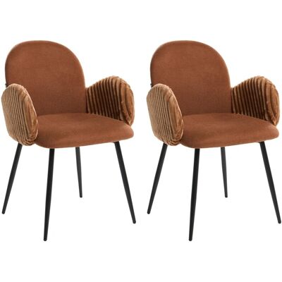 Beliani Lot De 2 Chaises De Salle À Manger Pieds En Fer Siège Tissu Rembourré Et Accoudo - Publicité Beliani Lot De 2 Chaises De Salle À Manger Pieds En Fer Siège Tissu Rembourré Et Accoudo - Publicité