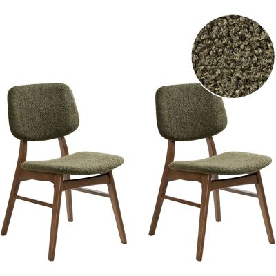 Beliani Lot De 2 Chaises De Salle À Manger Rétro Sans Accoudoirs Assise En Tissu Bouclé - Publicité Beliani Lot De 2 Chaises De Salle À Manger Rétro Sans Accoudoirs Assise En Tissu Bouclé - Publicité