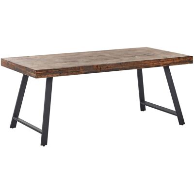 Beliani Table De Salle À Manger Industrielle En Bois De Pin Mdf 180 X 90 Cm Pieds En Mét - Publicité Beliani Table De Salle À Manger Industrielle En Bois De Pin Mdf 180 X 90 Cm Pieds En Mét - Publicité