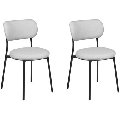 Beliani Lot 2 Chaises De Salle À Manger Au Design Moderne En Tissu Rembourré Gris Casey - Publicité Beliani Lot 2 Chaises De Salle À Manger Au Design Moderne En Tissu Rembourré Gris Casey - Publicité