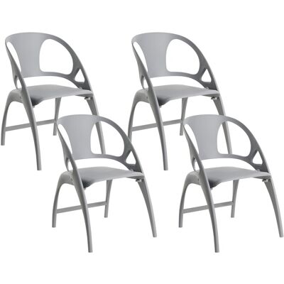 Beliani Lot De 4 Chaises De Salle À Manger De Jardin Moderne En Plastique Léger Et Plian - Publicité Beliani Lot De 4 Chaises De Salle À Manger De Jardin Moderne En Plastique Léger Et Plian - Publicité