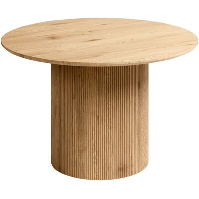 Beliani Table De Salle À Manger Minimaliste Ronde 120 Cm Marron Clair Sheho - Publicité Beliani Table De Salle À Manger Minimaliste Ronde 120 Cm Marron Clair Sheho - Publicité