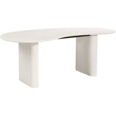 Beliani Table De Salle À Manger Moderne De Forme Irrégulière 198 X 93 Cm Pieds Cannelés - Publicité Beliani Table De Salle À Manger Moderne De Forme Irrégulière 198 X 93 Cm Pieds Cannelés - Publicité
