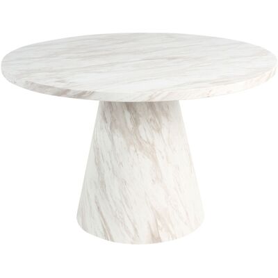 Beliani - Mere - MDF - Blanc - Table à manger - Publicité Beliani - Mere - MDF - Blanc - Table à manger - Publicité