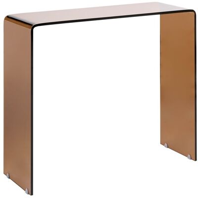Beliani Table Console Minimaliste En Verre Trempé 90 X 30 Cm Transparente Marron Kendall - Publicité Beliani Table Console Minimaliste En Verre Trempé 90 X 30 Cm Transparente Marron Kendall - Publicité