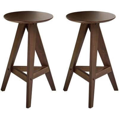 Beliani Lot De 2 Tabourets De Bar Retro En Bois D'Hévéa Meuble De Salle À Manger Cuisine - Publicité Beliani Lot De 2 Tabourets De Bar Retro En Bois D'Hévéa Meuble De Salle À Manger Cuisine - Publicité