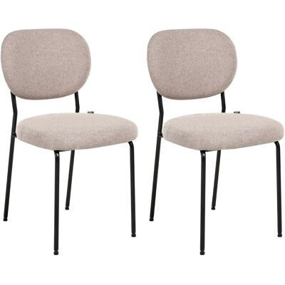 Beliani Lot De 2 Chaises De Salle À Manger Scandinave En Tissu Sans Accoudoirs Rembourré - Publicité Beliani Lot De 2 Chaises De Salle À Manger Scandinave En Tissu Sans Accoudoirs Rembourré - Publicité