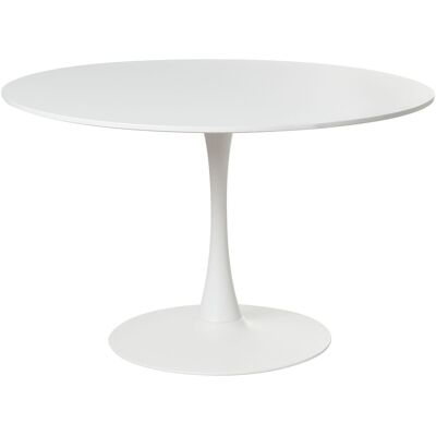 Beliani Table De Cuisine Ronde Minimaliste Ø 120 Cm Base En Métal Plateau Mdf Blanc Boca - Publicité Beliani Table De Cuisine Ronde Minimaliste Ø 120 Cm Base En Métal Plateau Mdf Blanc Boca - Publicité