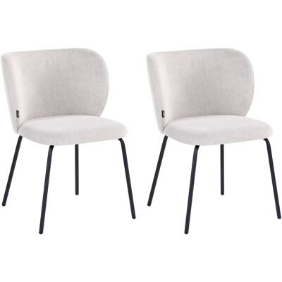 Beliani Lot De 2 Chaises De Salle À Manger Rétro En Tissu Base En Métal Rembourrées Sans - Publicité Beliani Lot De 2 Chaises De Salle À Manger Rétro En Tissu Base En Métal Rembourrées Sans - Publicité