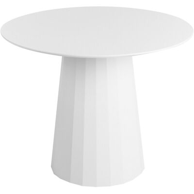 Beliani Table Ronde En Bois Mdf Salle À Manger 100 Cm Structure En Acier Blanche Plato - Publicité Beliani Table Ronde En Bois Mdf Salle À Manger 100 Cm Structure En Acier Blanche Plato - Publicité
