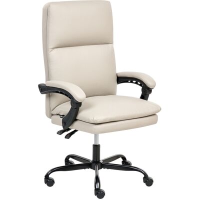 Beliani Fauteuil De Bureau En Cuir Pu Réglable Inclinable Rembourré Chaise Beige Clair - Publicité Beliani Fauteuil De Bureau En Cuir Pu Réglable Inclinable Rembourré Chaise Beige Clair - Publicité