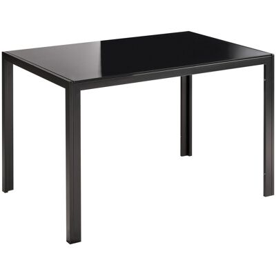 Beliani Table De Salle À Manger Moderne Plateau En Verre Trempé Pied En Métal Noire Lavo - Publicité Beliani Table De Salle À Manger Moderne Plateau En Verre Trempé Pied En Métal Noire Lavo - Publicité