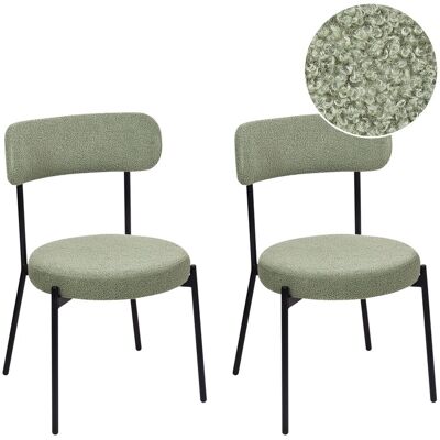 Beliani Lot De 2 Chaises Salle À Manger Pieds En Acier Dossier Sans Accoudoirs En Tissu - Publicité Beliani Lot De 2 Chaises Salle À Manger Pieds En Acier Dossier Sans Accoudoirs En Tissu - Publicité