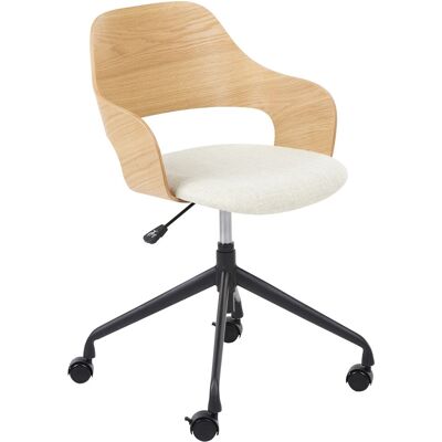 Chaise de bureau Beliani Novato - Pivotante, Réglable, Tissu, Hêtre, Bois clair - Publicité Chaise de bureau Beliani Novato - Pivotante, Réglable, Tissu, Hêtre, Bois clair - Publicité