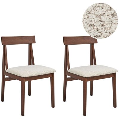 Beliani Lot De 2 Chaises De Salle À Manger Structure En Bois D'Hévéa Foncé Assise E - Publicité Beliani Lot De 2 Chaises De Salle À Manger Structure En Bois D'Hévéa Foncé Assise E - Publicité