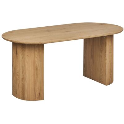 Beliani Table De Salle À Manger Minimaliste 180 X 90 Cm Avec Plateau Ovale Pieds Cannelé - Publicité Beliani Table De Salle À Manger Minimaliste 180 X 90 Cm Avec Plateau Ovale Pieds Cannelé - Publicité