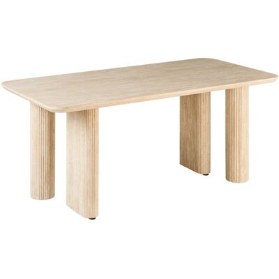 Beliani Table De Salle À Manger Minimaliste Rectangulaire Pieds Larges 180 X 90 Cm Mdf M - Publicité Beliani Table De Salle À Manger Minimaliste Rectangulaire Pieds Larges 180 X 90 Cm Mdf M - Publicité