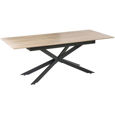 Beliani Table Moderne Extensible Plateau Rectangulaire Mdf Placage Papier 160/200 X 90 C - Publicité Beliani Table Moderne Extensible Plateau Rectangulaire Mdf Placage Papier 160/200 X 90 C - Publicité
