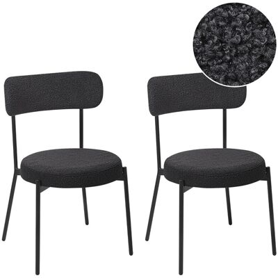 Beliani Lot De 2 Chaises Salle À Manger Pieds En Acier Dossier Sans Accoudoirs En Tissu - Publicité Beliani Lot De 2 Chaises Salle À Manger Pieds En Acier Dossier Sans Accoudoirs En Tissu - Publicité