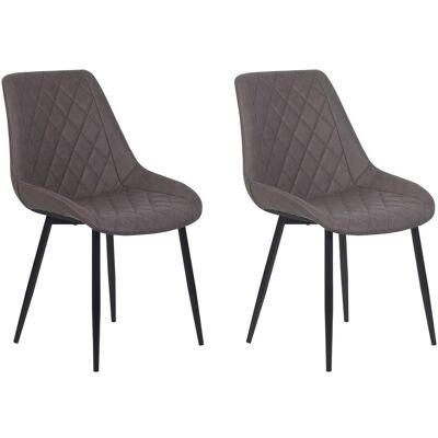 Beliani Lot De 2 Chaises De Salle À Manger Sans Accoudoirs En Cuir Pu Marron Foncé - Publicité Beliani Lot De 2 Chaises De Salle À Manger Sans Accoudoirs En Cuir Pu Marron Foncé - Publicité