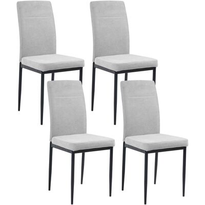 Beliani Lot De 4 Chaises De Salle À Manger En Tissu Pieds En Fer Noir Sans Accoudoirs Gr - Publicité Beliani Lot De 4 Chaises De Salle À Manger En Tissu Pieds En Fer Noir Sans Accoudoirs Gr - Publicité